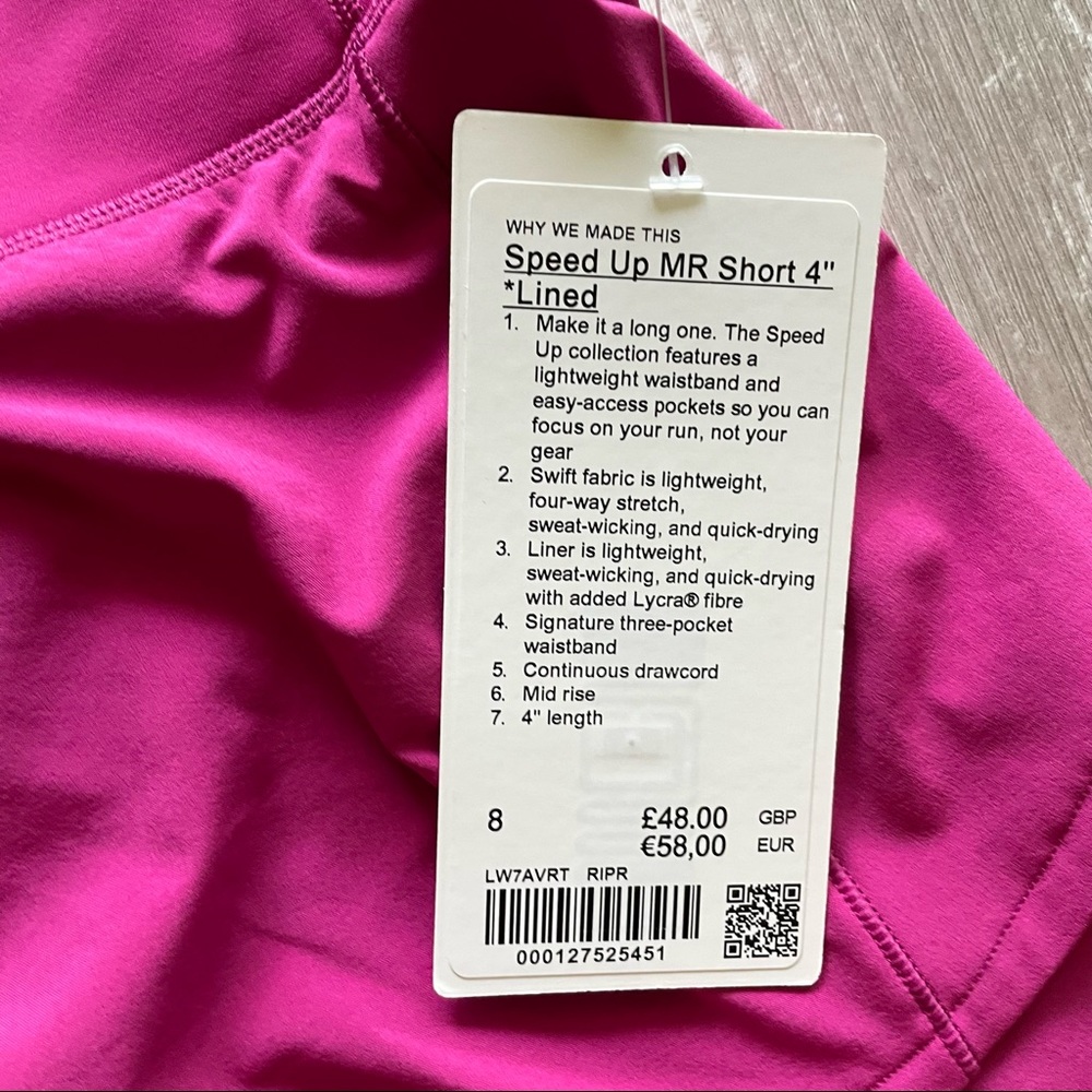 Lululemon Speed Up Short MR Long *4" - Ripened Raspberry - Picture 6 of 9